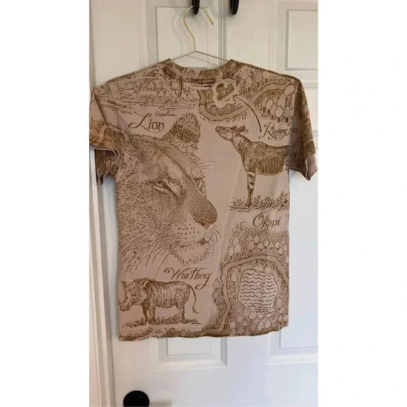Vintage 90's Walt Disney World Safari Park The Animal Kingdom AOP T-Shirt Small - Picture 5 of 9